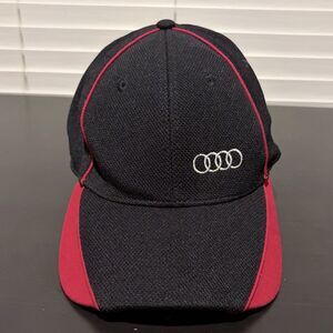 AUDI BASEBALL CAP HAT Not Adjustable Size L/XL Black Red New Era 39Thirty